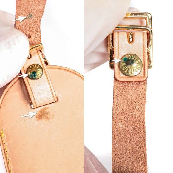 Authentic LOUIS VUITTON Vachetta leather Luggage Name Tag - SI - Picture 5 of 14